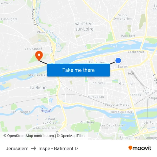 Jérusalem to Inspe - Batiment D map