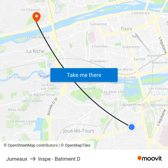 Jumeaux to Inspe - Batiment D map