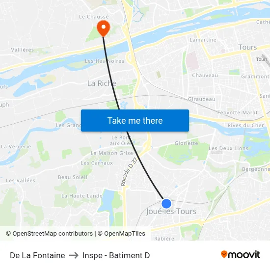 De La Fontaine to Inspe - Batiment D map