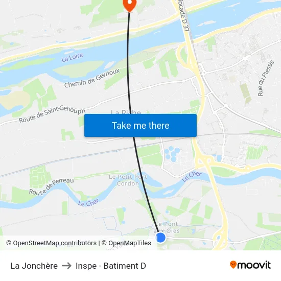 La Jonchère to Inspe - Batiment D map