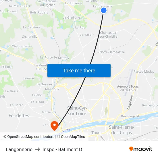 Langennerie to Inspe - Batiment D map