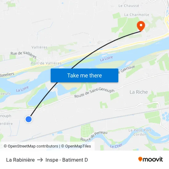 La Rabinière to Inspe - Batiment D map