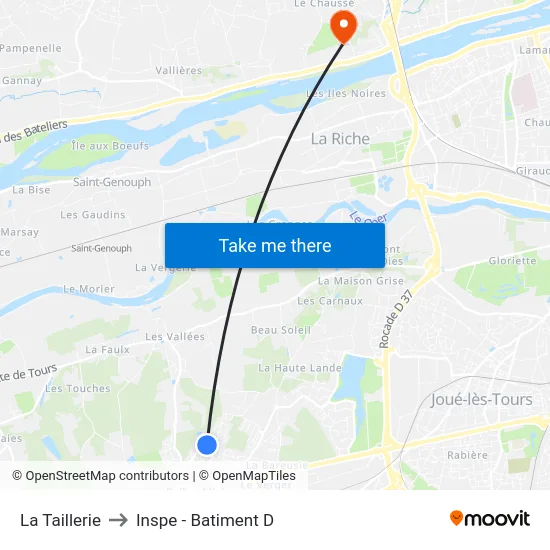 La Taillerie to Inspe - Batiment D map