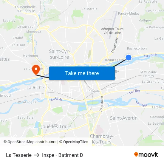 La Tesserie to Inspe - Batiment D map