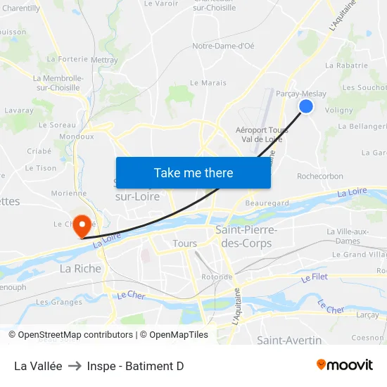 La Vallée to Inspe - Batiment D map