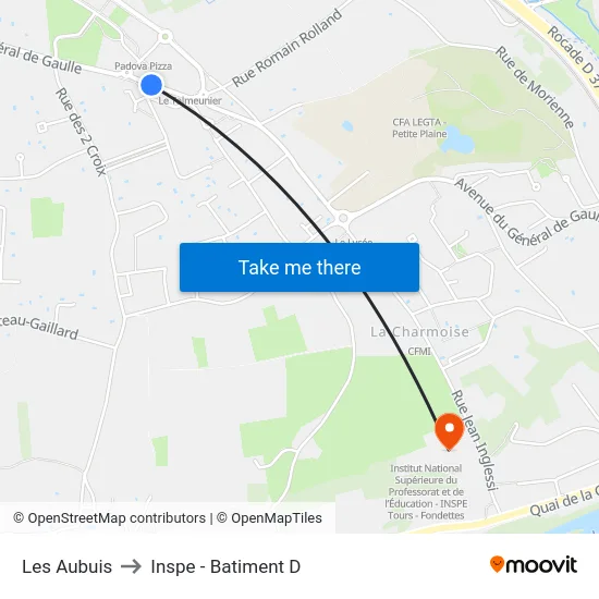 Les Aubuis to Inspe - Batiment D map