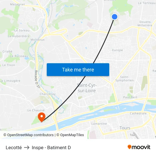 Lecotté to Inspe - Batiment D map