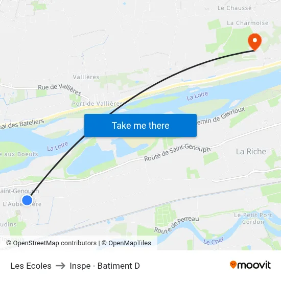 Les Ecoles to Inspe - Batiment D map