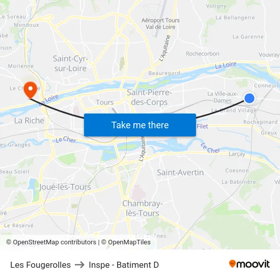 Les Fougerolles to Inspe - Batiment D map