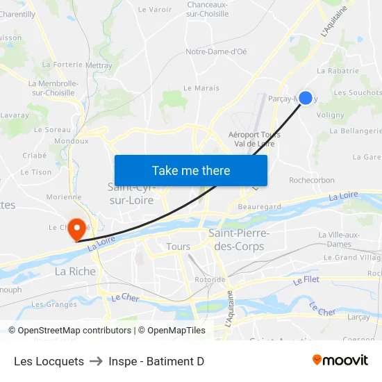 Les Locquets to Inspe - Batiment D map