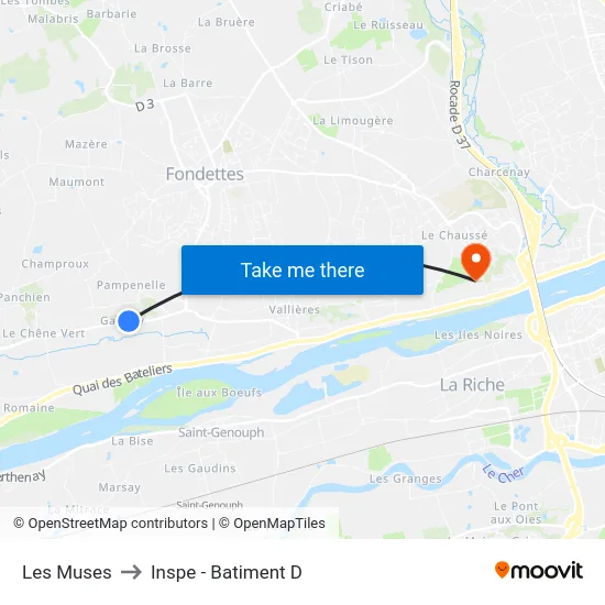 Les Muses to Inspe - Batiment D map