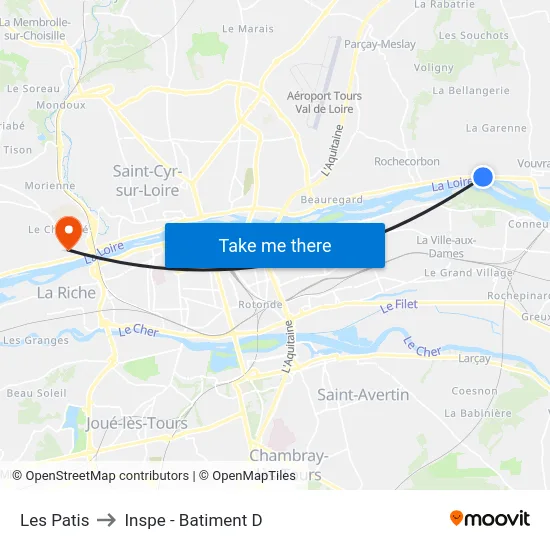 Les Patis to Inspe - Batiment D map