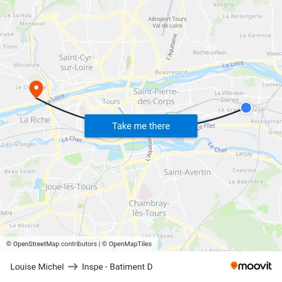 Louise Michel to Inspe - Batiment D map