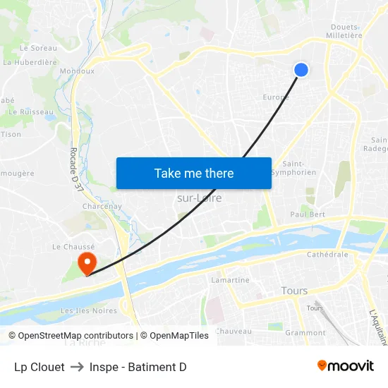 Lp Clouet to Inspe - Batiment D map