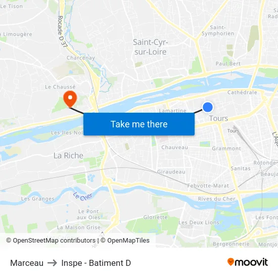 Marceau to Inspe - Batiment D map