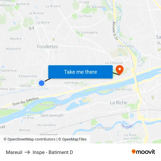 Mareuil to Inspe - Batiment D map