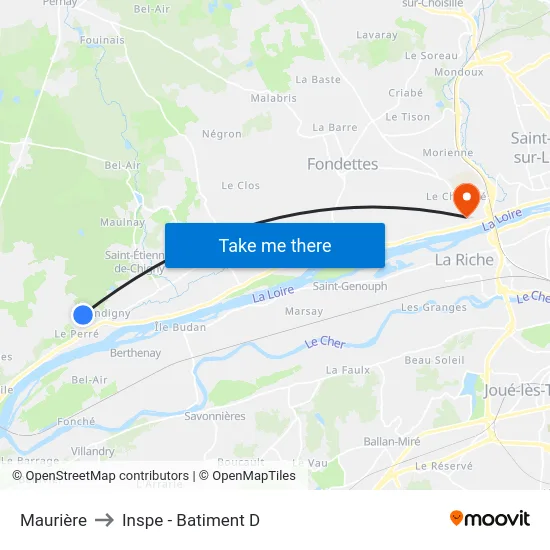 Maurière to Inspe - Batiment D map