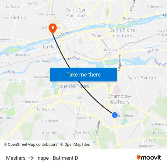 Mesliers to Inspe - Batiment D map