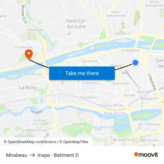 Mirabeau to Inspe - Batiment D map
