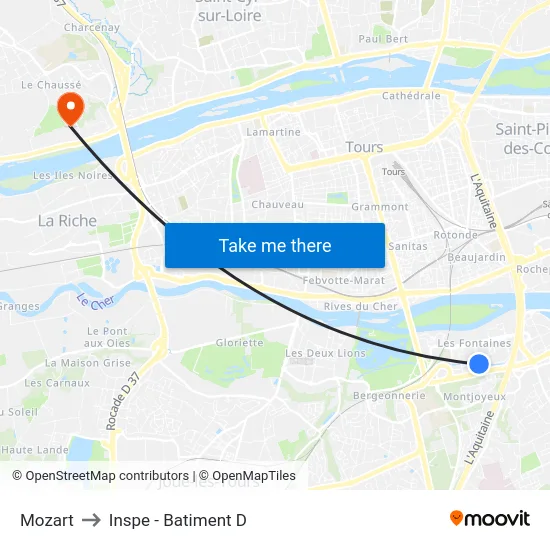 Mozart to Inspe - Batiment D map