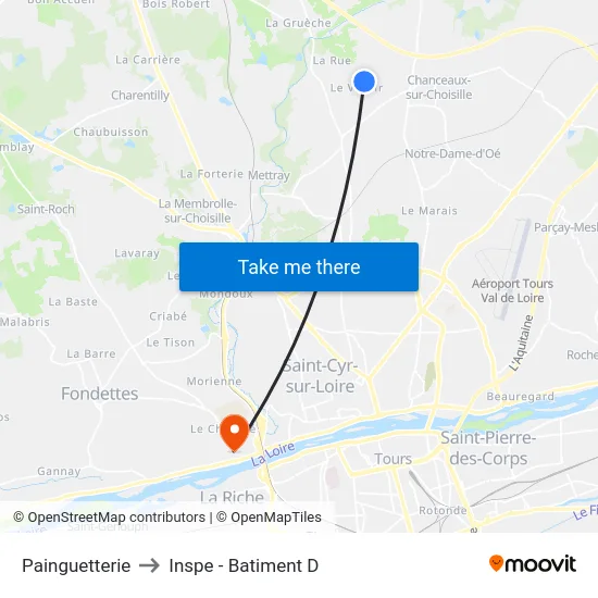 Painguetterie to Inspe - Batiment D map
