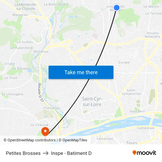 Petites Brosses to Inspe - Batiment D map