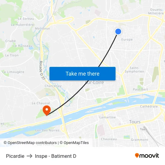 Picardie to Inspe - Batiment D map