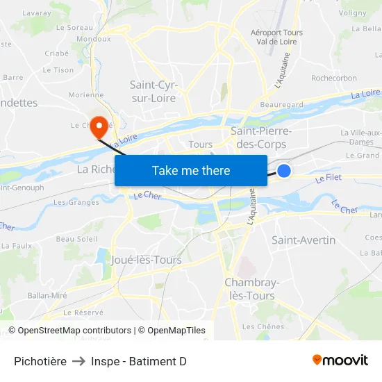 Pichotière to Inspe - Batiment D map