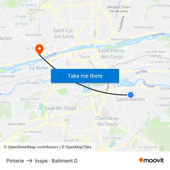 Pinterie to Inspe - Batiment D map