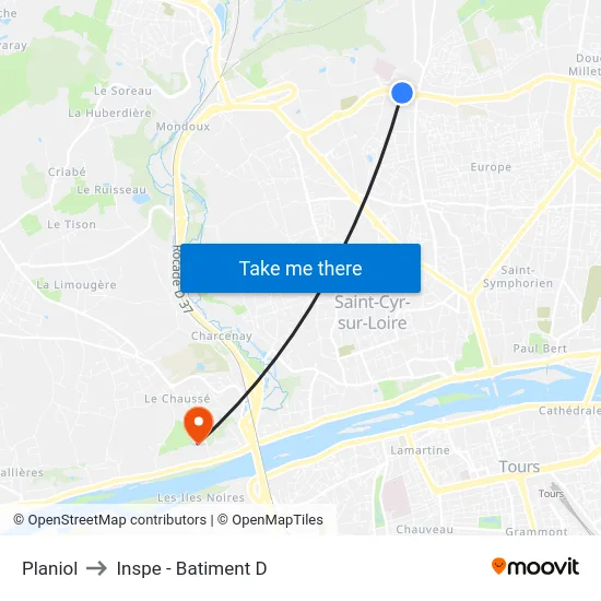 Planiol to Inspe - Batiment D map