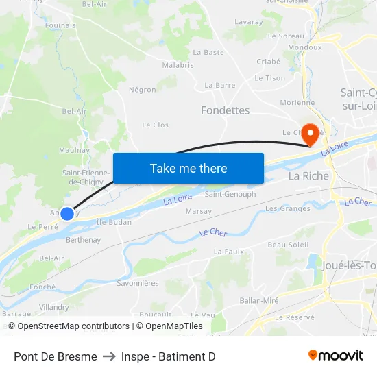 Pont De Bresme to Inspe - Batiment D map