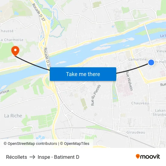 Récollets to Inspe - Batiment D map