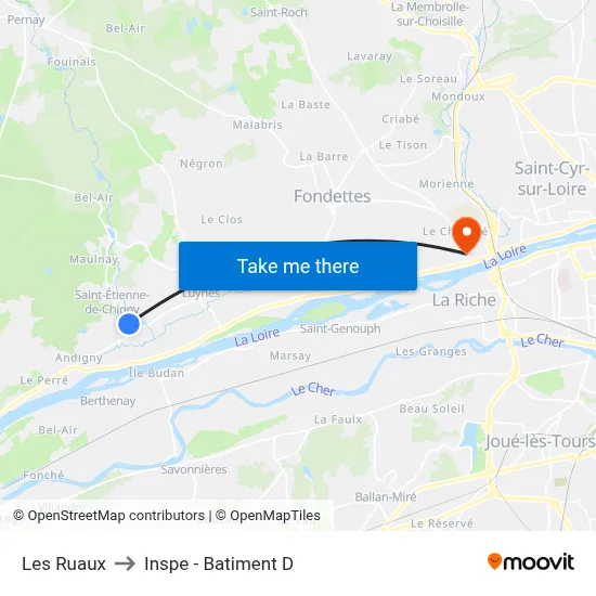 Les Ruaux to Inspe - Batiment D map