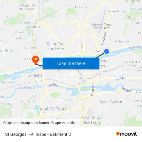 St Georges to Inspe - Batiment D map