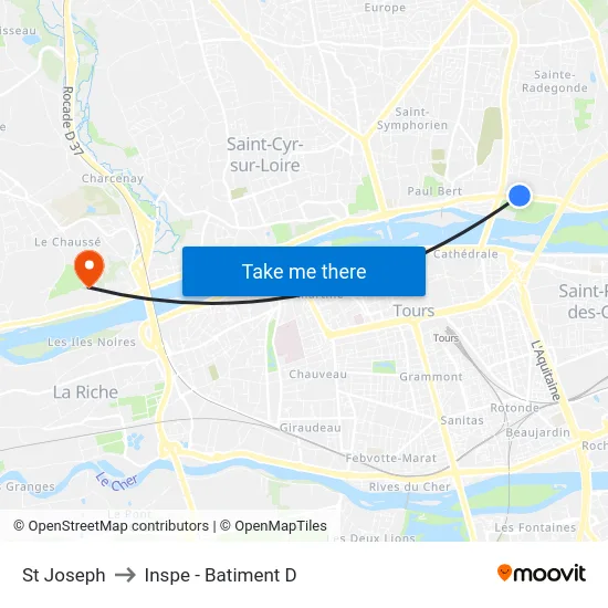 St Joseph to Inspe - Batiment D map