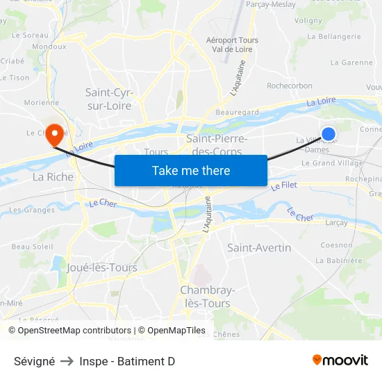 Sévigné to Inspe - Batiment D map