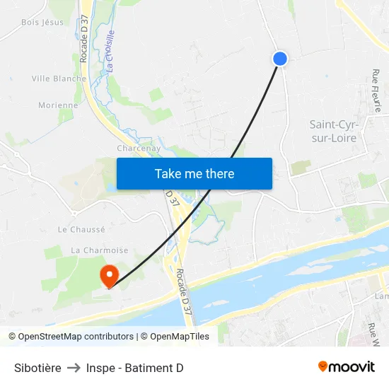Sibotière to Inspe - Batiment D map