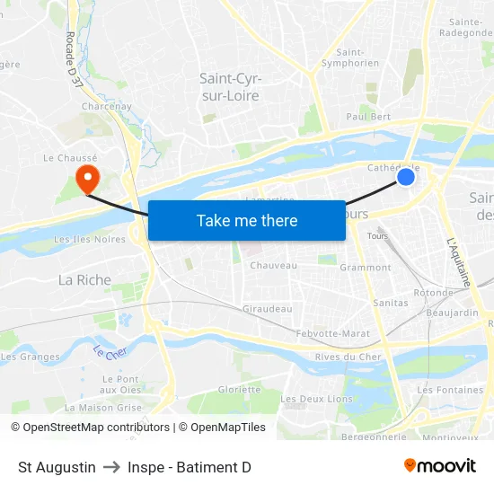 St Augustin to Inspe - Batiment D map