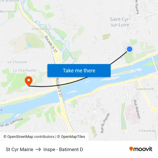 St Cyr Mairie to Inspe - Batiment D map