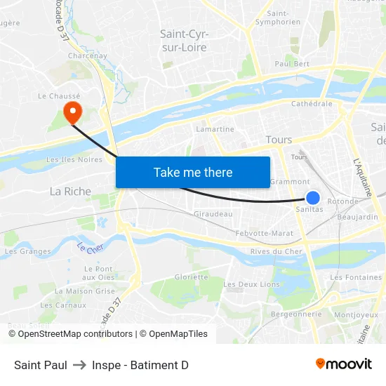 Saint Paul to Inspe - Batiment D map