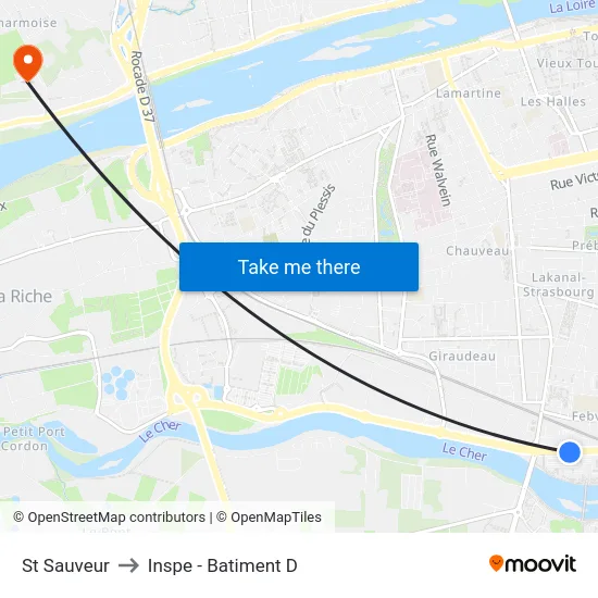 St Sauveur to Inspe - Batiment D map