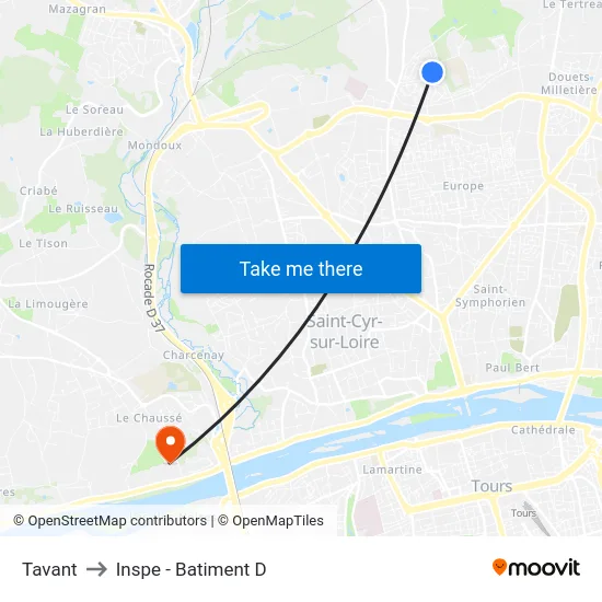 Tavant to Inspe - Batiment D map