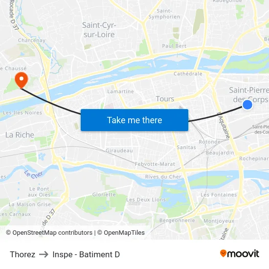 Thorez to Inspe - Batiment D map