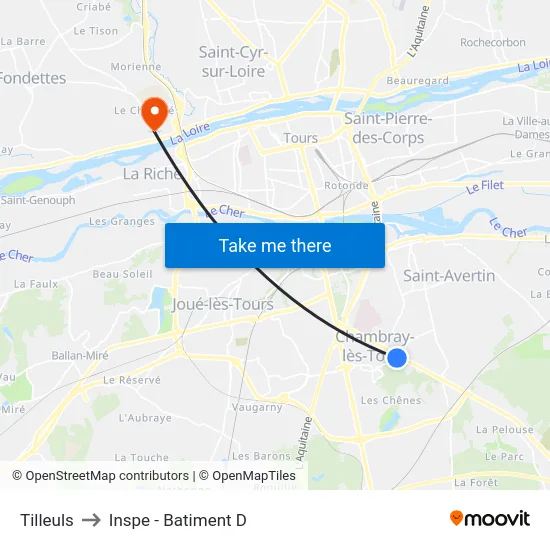 Tilleuls to Inspe - Batiment D map