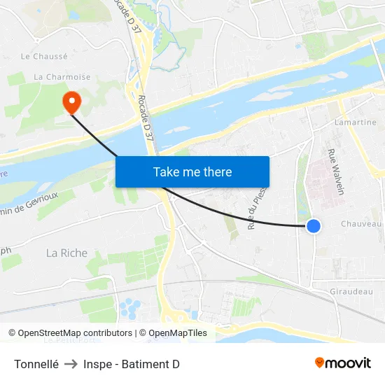 Tonnellé to Inspe - Batiment D map