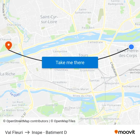 Val Fleuri to Inspe - Batiment D map