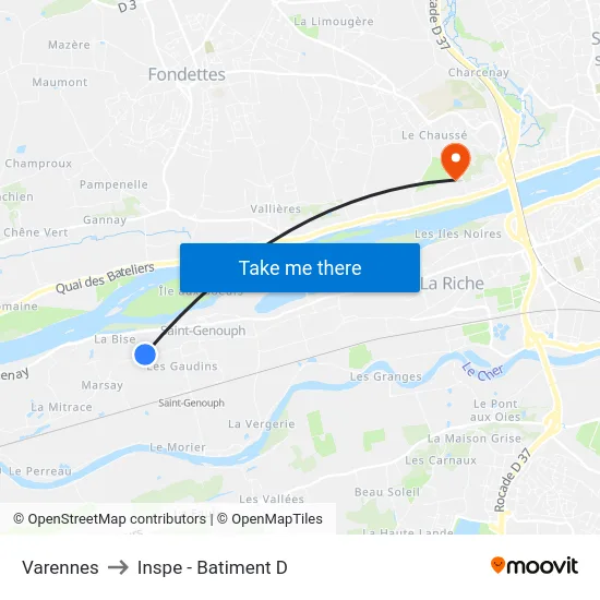 Varennes to Inspe - Batiment D map
