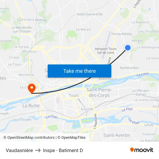 Vaudasnière to Inspe - Batiment D map