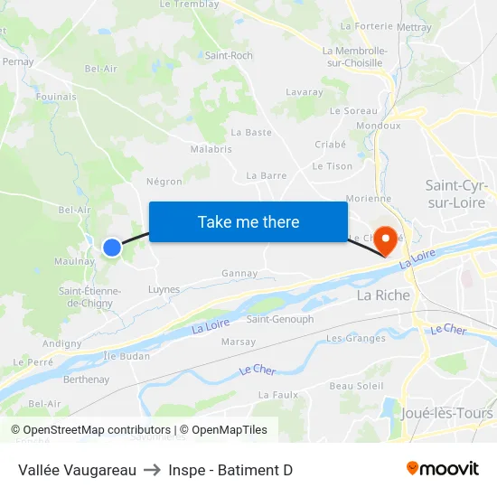 Vallée Vaugareau to Inspe - Batiment D map