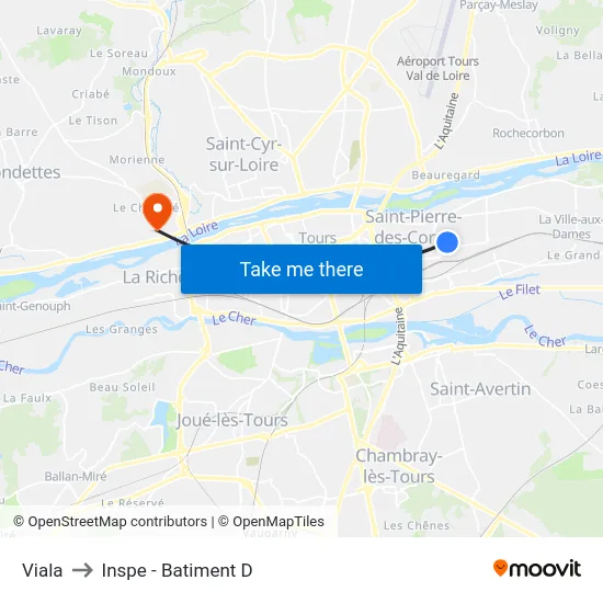 Viala to Inspe - Batiment D map